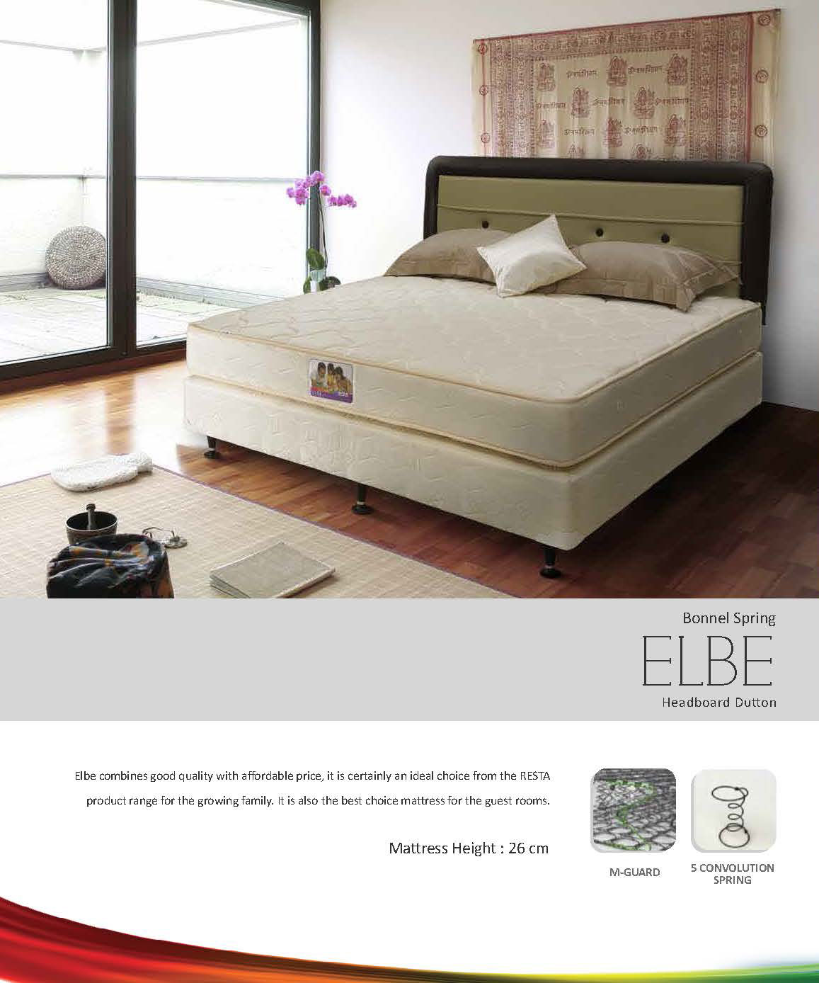 Bonnel Spring ELBE Bed Set dengan Sandaran Dutton